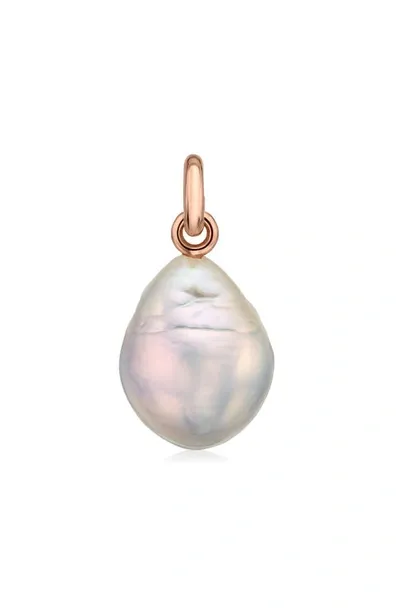 Monica Vinader Nura Baroque Pearl Necklace Enhancer In Pink