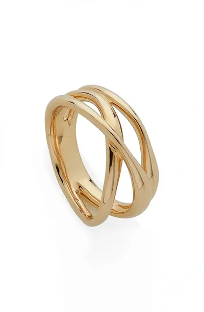 Monica Vinader Nuro Cross Over Ring In Gold