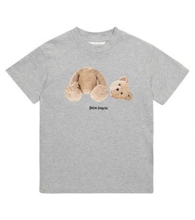 Palm Angels Boys Grey Kids Bear-print Short-sleeve Cotton T-shirt 4-10 Years 8 Years