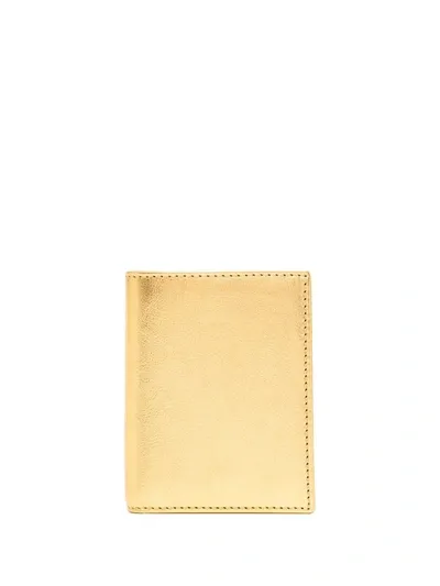 Comme Des Garçons Comme Des Garcons Wallet Laminated Leather Small Bi-fold Wallet In Gold