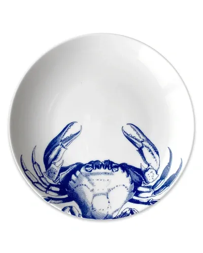 Caskata Blue Crabs Coupe Salad Plates, Set Of 4