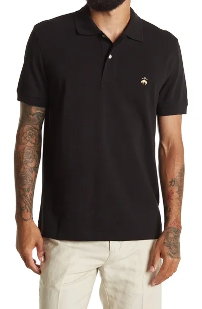 Brooks Brothers Solid Slim Fit Polo In Black