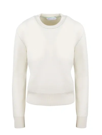 Bottega Veneta Crewneck Knitted Jumper In White