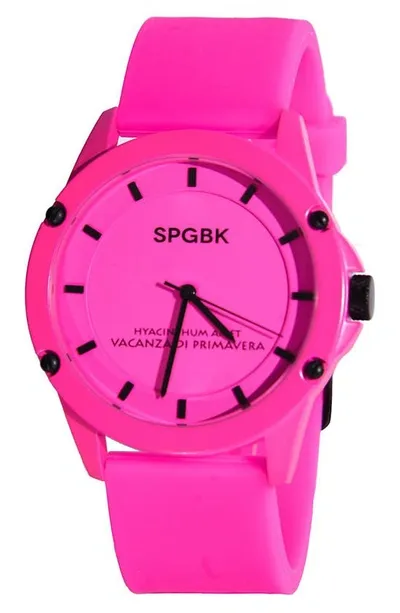 Spgbk Watches Forever Pink Silicone Strap Watch, 44mm In Hot Pink