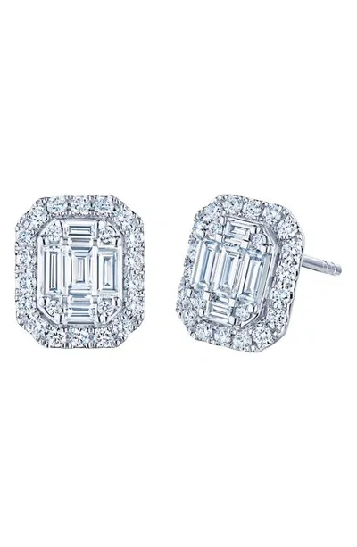 Kwiat Sunburst Diamond Stud Earrings In 18k White Gold