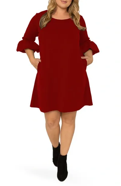 Standards & Practices Stella Crepe Knit Dress In Red