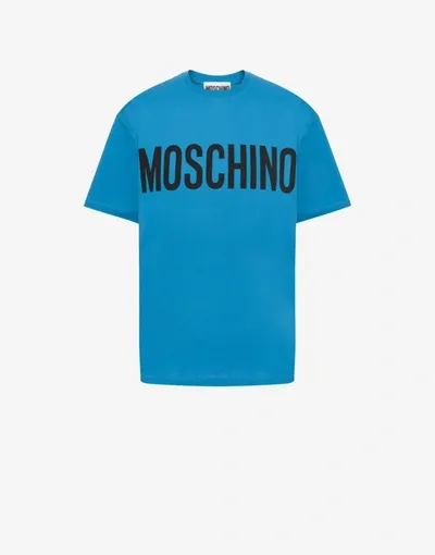 Moschino Jersey T-shirt With Logo In Light Blue