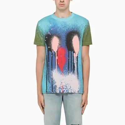 Off-white Multicolour Splashed "katsu" T-shirt In Multicolor