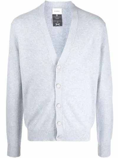 Barrie Logo Appliqué Cashmere Cardigan In Blue