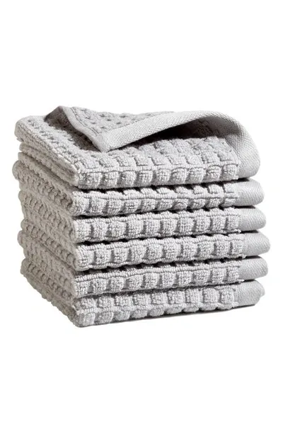 Dkny 6-pack Cotton Washcloths In Grey