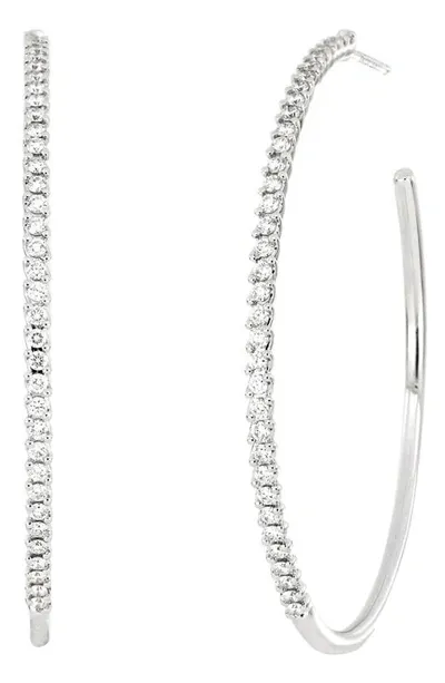 Bony Levy Audrey 14k Gold Diamond Hoop Earrings In 18k White Gold