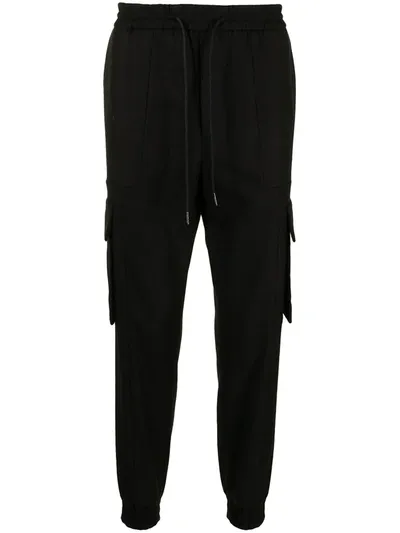 Juunj Tapered Cargo Track Trousers In Black