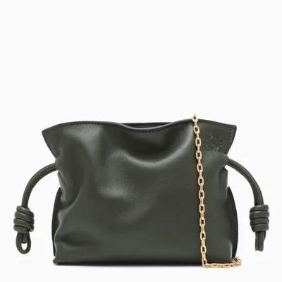 Loewe Flamenco Black Nano Cross-body Bag In Green