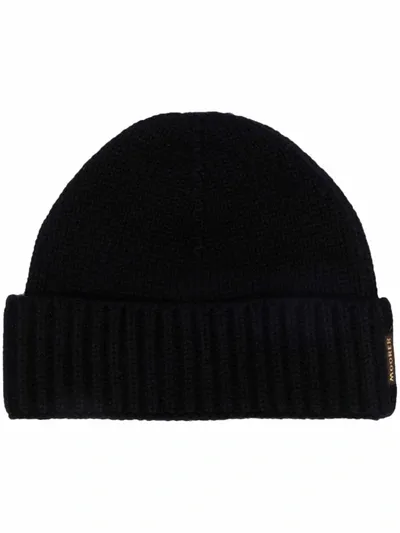 Moorer Logo-tag Knitted Cashmere Beanie In Black