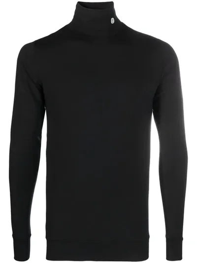 Ambush Logo-embroidered Roll-neck Jumper In Schwarz