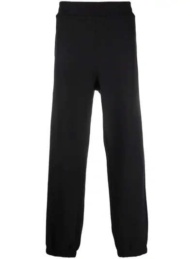 Msgm Wide-leg Track Pants In Black