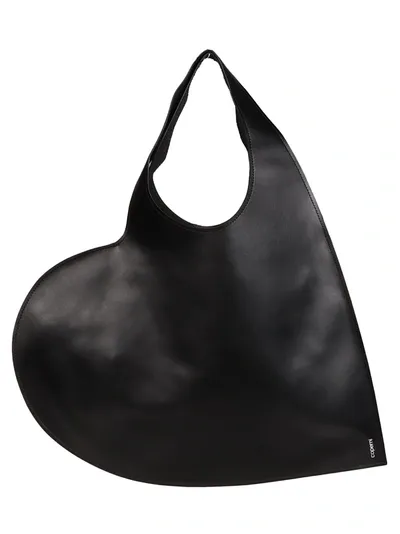 Coperni Heart Leather Tote In Black