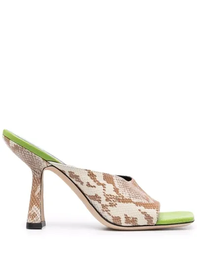 By Far Snakeskin-effect Sandals In Nude