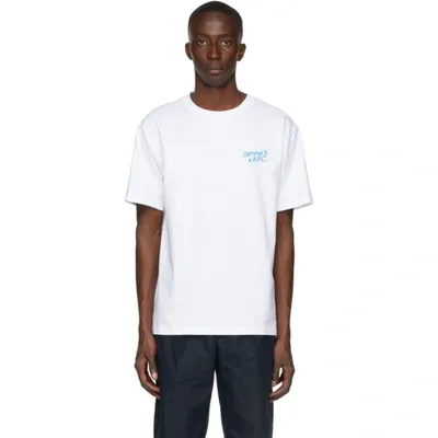 Apc White T-shirt With Contrasting Logo Lettering