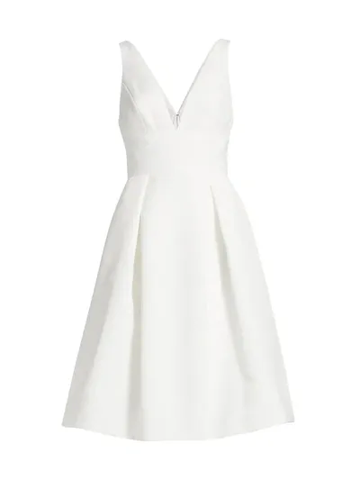 Amsale Bias Cut Fluid Satin Cocktail Dress In Silk White