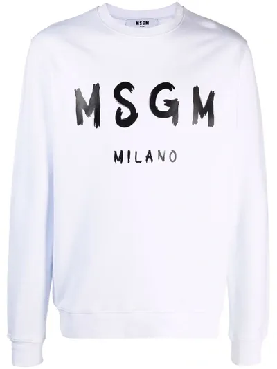 Msgm Logo Sweatshirt In White