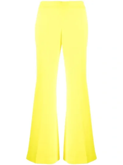 P.a.r.o.s.h High-waisted Flared Leg Trousers In Yellow