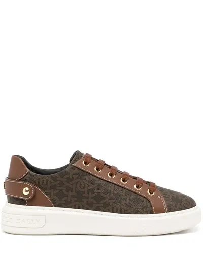 Bally Malya Monogram Low-top Sneakers In Brown