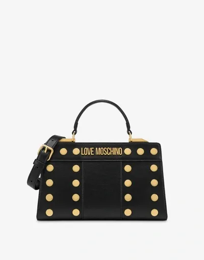 Love Moschino Gold Studs Handbag In Black