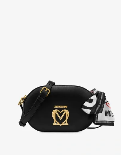 Love Moschino Camera Bag With Foulard In Black