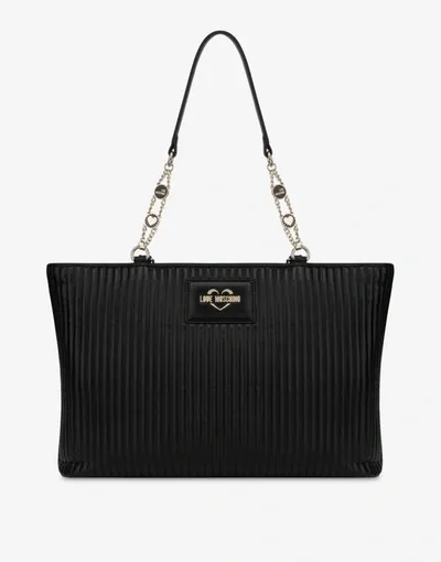 Love Moschino Fashion Quilted Shopper In Black