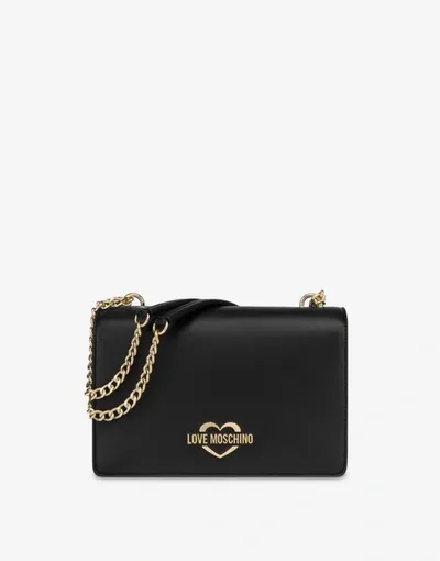 Love Moschino Metal Logo Shoulder Bag In Black