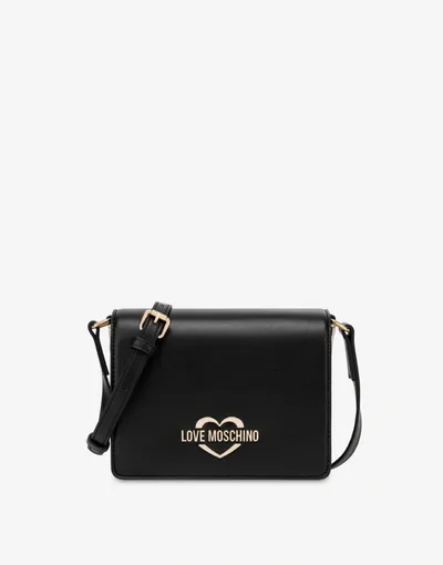 Love Moschino Heart-plaque Accordion-style Shoulder Bag In Black