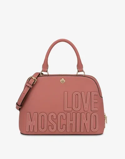 Love Moschino Embroidery Logo Hand Bag In Black