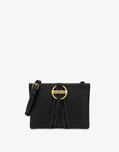 Love Moschino Round Buckle Shoulder Bag In Black