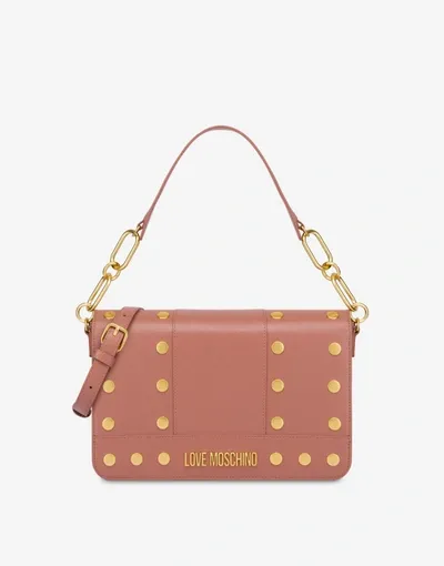 Love Moschino Gold Studs Shoulder Bag In Black