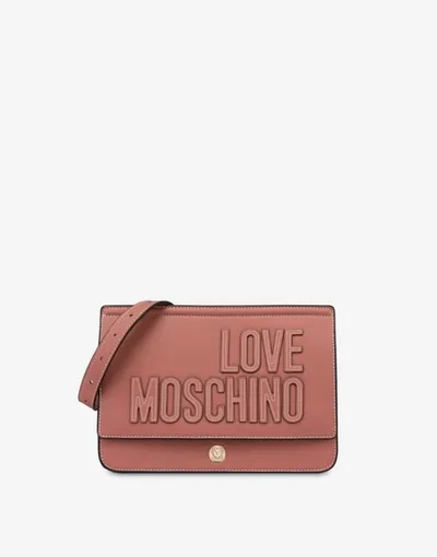 Love Moschino Embroidery Logo Shoulder Bag In Black