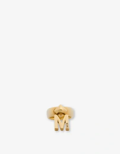 Moschino Ring With M Charm In Gold