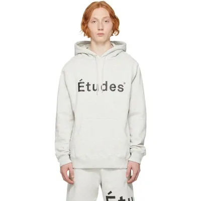 Etudes Studio Etudes Klein Logo Print Hoodie In Heather Grey