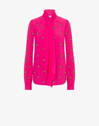 Moschino Teddy Embroidery Shirt In Fuchsia