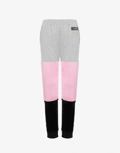 Moschino Patchwork Joggings In Light Grey