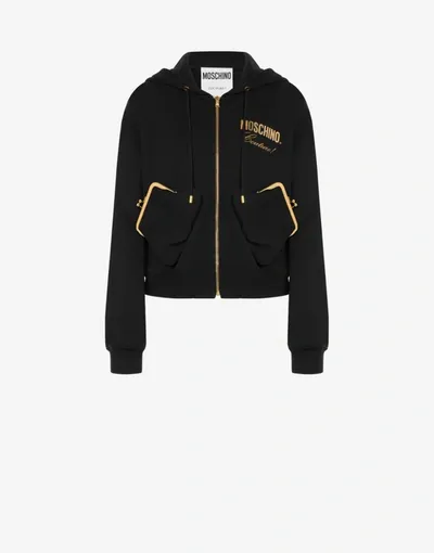 Moschino Purse Pockets Hoodie In Black