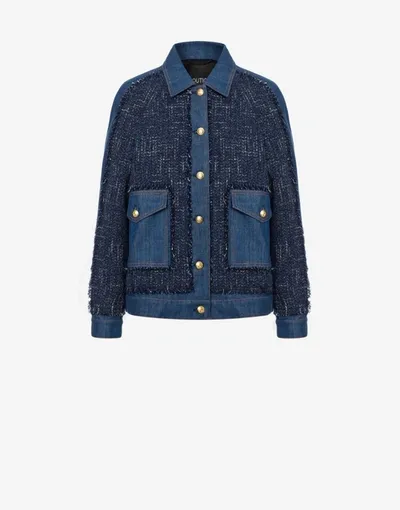 Boutique Moschino Contemporary Mat Denim And Mat Jacket In Dark Denim