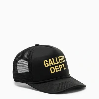 Gallery Dept. Black Cap With Gold Logo-print