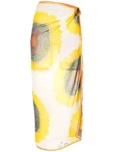 Amir Slama Printed Beach Skirt In Gelb