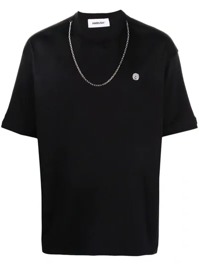 Ambush Chain Logo Cotton Jersey T-shirt In Black