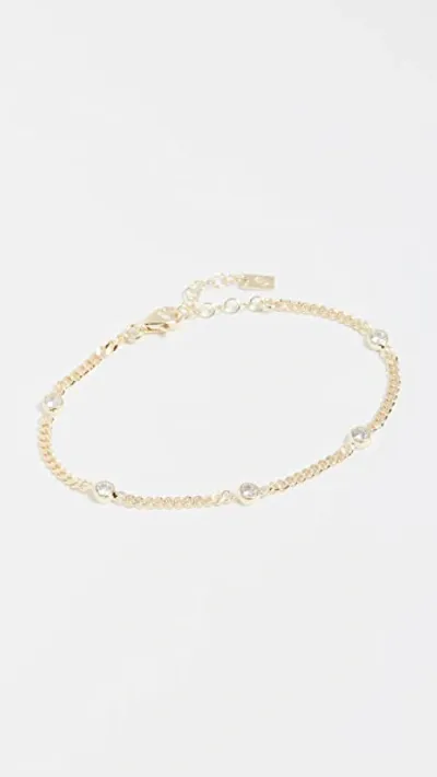 Adinas Jewels Bezel Cuban Chain Bracelet In Gold