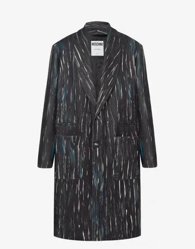 Moschino Painting Cloth Coat In Dark Grey