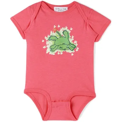 Collina Strada Ssense Exclusive Baby Pink Puppy Smoosh Printed Bodysuit In Bright Pink