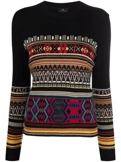 Etro Metallic Fair Isle Wool-blend Sweater In Multi