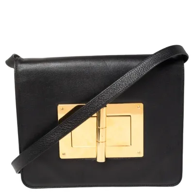 Pre-owned Tom Ford Black Leather Medium Natalia Shoulder Bag